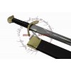 AUTHENTIC BATTLE READY VIKING LONG SWORD TYPE XXII OAKSHOTT BRASS LEATHER AND WOOD SCABBARD